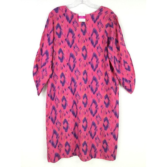 Fresh Produce Dress Size XS-Small Aztec Print Pink Rayon Open Sleeves #22494 - Picture 6 of 8